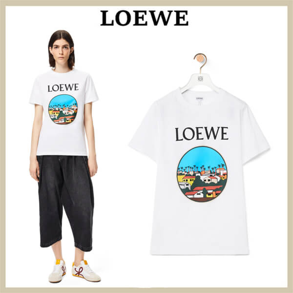 【ロエベ】L.A. シリーズ プリント Tシャツ コピー（コットン） S897Y22X02