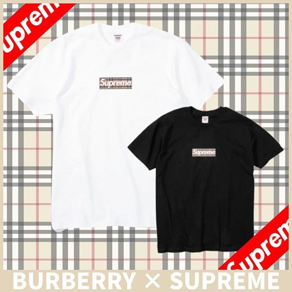 シュプリーム 偽物バーバリー Tシャツ Box Logo Tee ボックスロゴ 2色 22031614