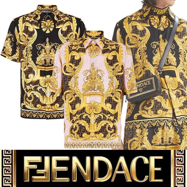 【すぐ届く】フェンダーチェ FENDACE モノグラム シャツ 偽物FS0795AJN3F1440