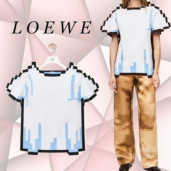 ☆超人気☆ロエベ Tシャツ 偽物 半袖 ピクセル テクニカルニット トップ A563R18X02