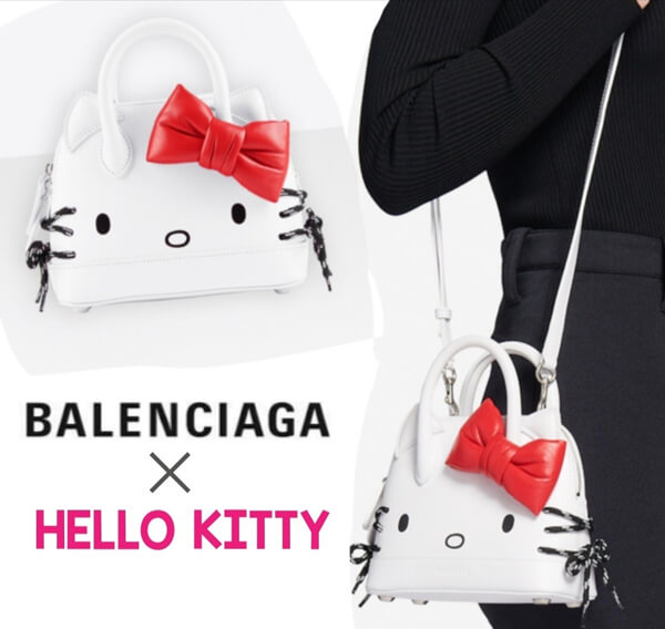 2020限定バレンシアガ偽物 Sac Top Handle XXS Hello Kitty バッグ 6190151CBO39002