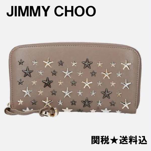 ジミーチュウコピー ★スタッド★ラウンドジップ長財布★関送込★2018-19AW 8070607