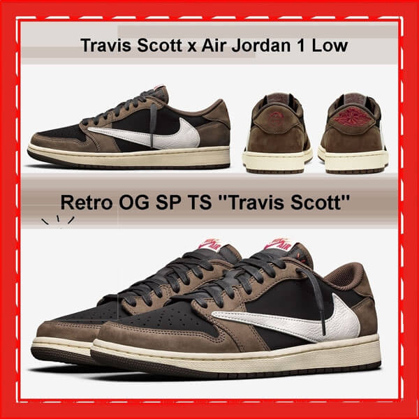 ナイキ ジョーダン トラビス 偽物★Travis Scott x  エアージョーダン 1 Retro Low OG SP AW19 Mocha CQ4277-001